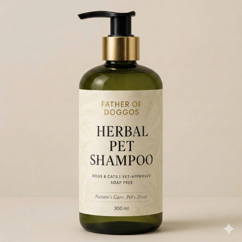 Father of Doggos Herbal Pet Shampoo - Vet-Approved, Soap-Free for Dogs & Cats, 300ml