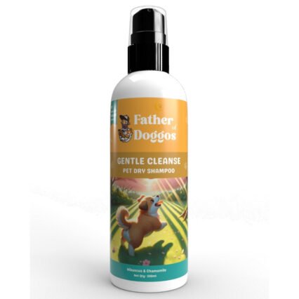 FATHER OF DOGGOS Dry Shampoo for Dogs (200ml) - Premium waterless foam cleanser in sleek packaging, designed for quick and gentle pet grooming without rinsing