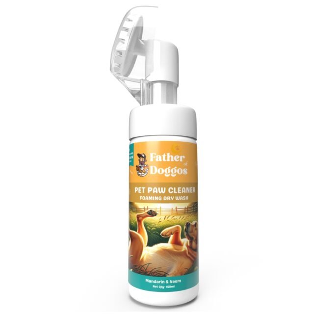 A foaming paw cleaner that gently removes dirt and grime from your dog’s paws.