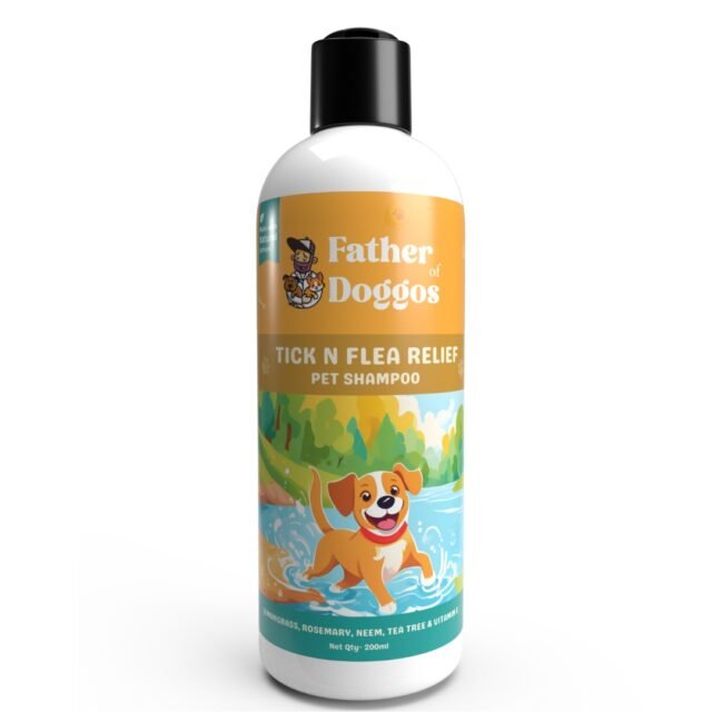 A medicated shampoo for dogs that effectively eliminates ticks and fleas.